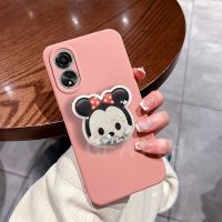 Klein เคส Reno10สีฟ้าอ่อน + 5G 2023 Reno 10 Pro Reno 8 T 4G 5G OPPO A78 A58 NFC A98 4G 5G 5G 5G 2023พร้อมเคสโทรศัพท์ป้องกันเลนส์ทรายเหลวรูปการ์ตูน