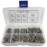 1000Pcs M2 Cross Flat Head Self Tapping Screw Assortment Kit Wood Thread Nail Screw Sets DIY Countersunk Head Smal Scres