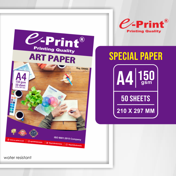 Kertas Art Paper Ukuran A4 150gsm 50lembar ePrint Lazada Indonesia