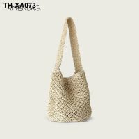 Han edition straw bag female 2022 new seaside on summer beach shoulder hand large capacity