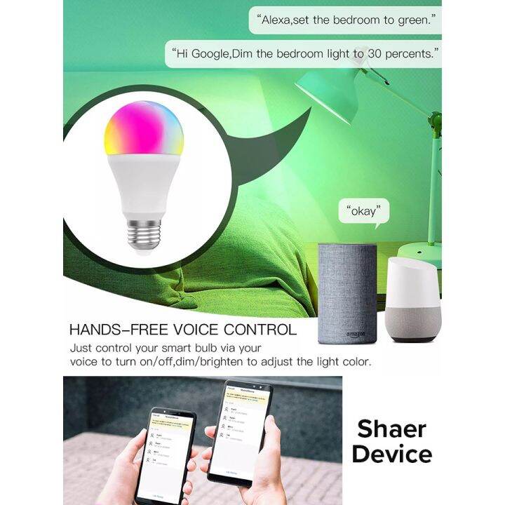 โปรโมชั่น-คุ้มค่า-หลอดไฟอัจฉริยะ-led-wifi-สำหรับ-alexa-และ-google-หลอดไฟควบคุมด้วยเสียงอัจฉริยะ-หลอดไฟปรับสีได้-smart-led-rgb-light-bulb-ราคาสุดคุ้ม-หลอด-ไฟ-หลอดไฟตกแต่ง-หลอดไฟบ้าน-หลอดไฟพลังแดด