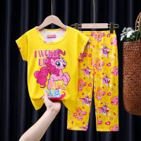 My Little Pony Kids Girls Pajamas Sleepwear Short Sleeve T-Shirt Long Pants Pyjamas Set Cartoon Homewear