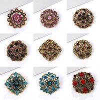 【YF】 Gold Color Flowers Rhinestone Brooch Pin Badge Accessories Wedding Lapel Pins