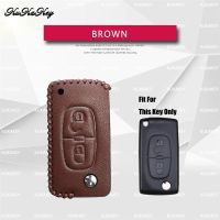 hgjmgkkk Leather Car Key Cover Case Protected Shell For Peugeot RCZ 107 206 207 208 306 307 308 407 408 Car Styling Accessories