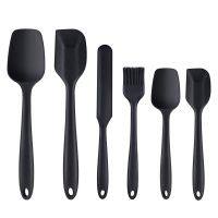 LMETJMA 6 Piece Silicone Spatula Set Non-Stick Heat-Resistant Spatulas Turner for Cooking Baking Mixing Baking Tools KC0320