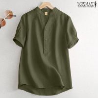 COD dhdfxcz ZANZEA Women Short Sleeve Summer Casual Work Solid Color V-Neck Blouses