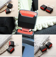 ราคาต่อ 2 ชิ้น ที่เสียบเบลท์หลอก กันสัญญาณเตือนภัย 3สี 2PCS New Black Universal Car SeatBelt Clip Extension Safe Buckle Alarm Cancellers Extension Stopper Extension Black Seat Belts And Paddi