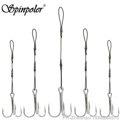 【YF】 Spinpoler Leaders With Treble Rig Fishing Hook  6  1  1/0  2/0 Use Jig Head For Big Soft Lures Pike Bass Perch Tackle