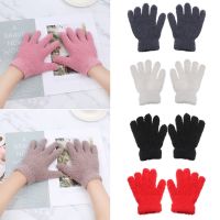 SXXINGI 0-11 Years Old Soft Warm Lovely Boys Girls Cartoon Full Fingers Coral Plush Mittens Kids Gloves Candy Color