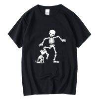 [Chaoku Clothing] XIN YI ผู้ชาย39; S T เสื้อคุณภาพสูง100 Cotton Funny Skeleton ชุดลำลองหลวมๆแบบพิมพ์ลาย Cool Men T เสื้อ O คอชาย T เสื้อ Tops Tees