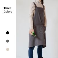 Japanese style simple gardening mens and womens cotton hemp apron retro home bib for household cleaning and baking Aprons