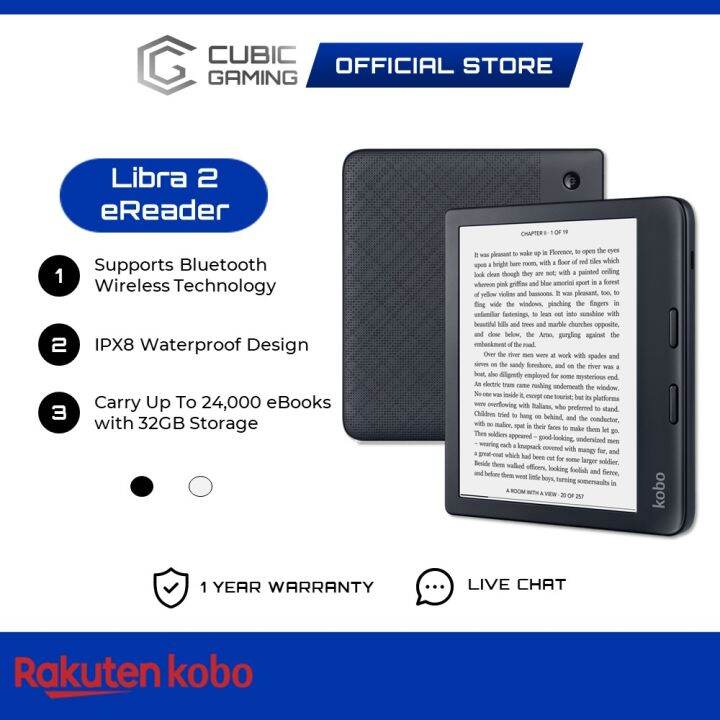 Kobo Libra 2 | eReader | 7” Glare Free Touchscreen | Waterproof |  Adjustable Brightness and Color Temperature | Blue Light Reduction | eBooks  | WiFi 