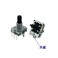 2PCS EC16 type 360 Degree Rotary Encoder with push switch digital pulse potentiometer 12 positioning Half shaft length 15mm