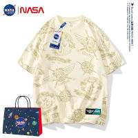 NASA แขนสั้น T เสื้อเชิ้ตผู้ชายแขนสั้นฤดูร้อนเสื้อผ้าผู้ชายทรงหลวม T เสื้อเชิ้ตผ้าฝ้ายล้วนสำหรับคนอ้วนเพิ่มไซส์ใหญ่พิเศษสำหรับฤดูร้อน