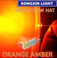 200pcs 5mm Water Clear Straw Hat Orange Amber LED Diode Light Super Bright Wide Angle 5 mm Light-Emitting Diode LED LampElectrical Circuitry Parts