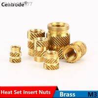 ▫  Brass Heat set Insert Nuts Injection Hot-melt Double Twill Knurled Yellow Copper Hot Pressed into Plastic Inset Nut M3 100Pcs