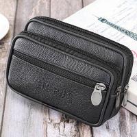 Fannypacks Man Wallets PU Leather Zipper Coin Purse Waist Belt Bags Men Purses Billfold Male Wallet Sport Running Bag Moneybags