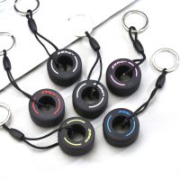 1Pc Racing Tire Key Chain Mini Car Tire Keychain Car Accessories Pendent Soft Rubber Wheel Tyre Auto Keychain Car Key Chain Ring