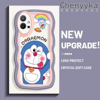 Chenyyka เคสสำหรับ VIVO Y55S 2023 เคสรูปโดราเอมอนน่ารักลายการ์ตูนใหม่คลื่นขอบนุ่มเคสมือถือกันกระแทกแบบใสคเปลือกซิลิโคน