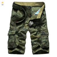 IUM Men Cargo กางเกงขาสั้นฤดูร้อนบางหลวม Multi-Pockets Cargo กางเกงขาสั้นบางหลวม Multi-Pockets Camouflage Cropped กางเกงสบายสำหรับชาย Sumemr Caming ตกปลา