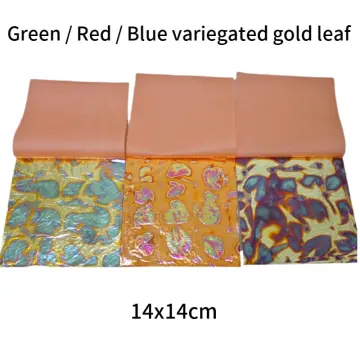 Green,Red,Blue,Pink,Purple Imitation Gilding Foil Paper Leaf Sheets Size  14x14CM