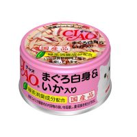 CIAO กระป๋อง - ทูน่าเนื้อขาวและปลาหมึก 85g.