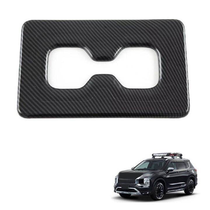 car-carbon-fiber-abs-interior-rear-back-seat-water-cup-holder-panel-trim-frame-for-mitsubishi-outlander-2022-2023