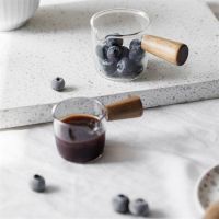 【CW】 Multi-functional Taste Dish Cup Hand-draw Sauce With Handle Glass Vinegar Snack Plate Tableware