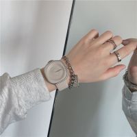 【Hot Sale】 tea milk cube sugar minimalist watch female artistic creativity simple temperament high school student quartz