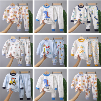 Xiaozhima Kids Boys Autumn Pyjamas Sets Dinosaur Print 100% Cotton Child Clothing Sets Soft T-shirt and Pants 2PCS Home Casual Clothes Outfits Suit For 0-7 Years