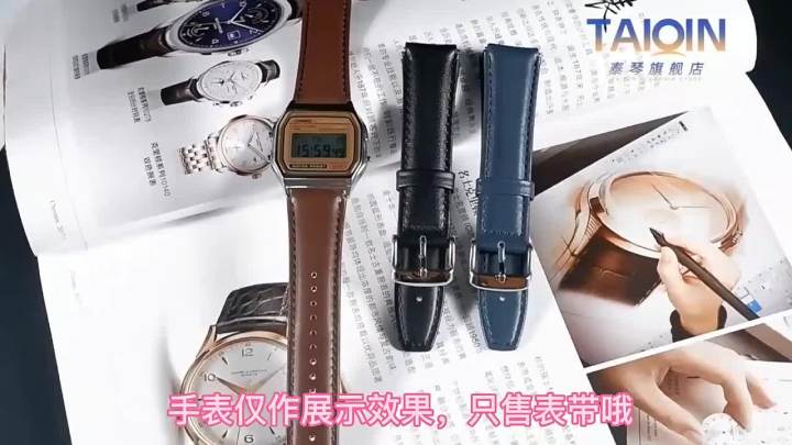 Leather watch strap for Casio A159W-N1 A158WA A168 wristband