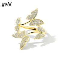 1 Pc 925 Adjustable Opening Butterfly Ring Ladies Index Finger Middle Finger Ring Trend Personality Ring