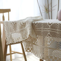 Feng Qi shopPastoral Cotton Tablecloth Lace Hollow Out Table Cover Piano Towel Vintage DIY Dining Table Cloth for Kitchen Home Decor