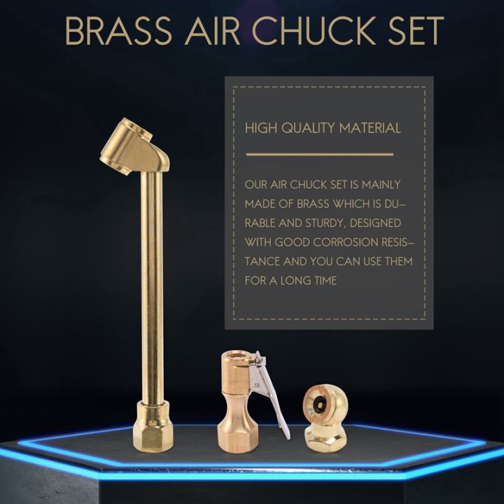 3-pack-heavy-duty-brass-air-chuck-set-1-4-inch-brass-air-chuck-for-tire-inflator-gauge-compressor-accessories