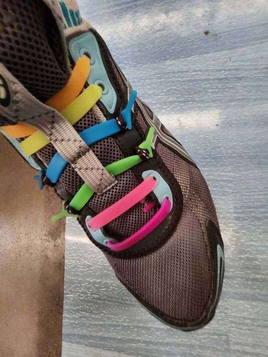 ยางซิลิโคนสำหรับใช้แทนเชือกผูกรองเท้า-แบบ-12-ชิ้น-ใช้ได้ทั้งรองเท้าชายหญิง