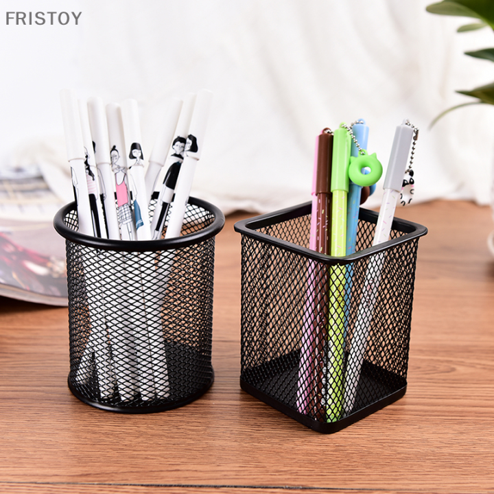 fristoy-โต๊ะทำงานปากกากระถางไม้บรรทัดกรรไกรที่ใส่ดินสอถ้วยตาข่าย-organizer-ภาชนะใหม่