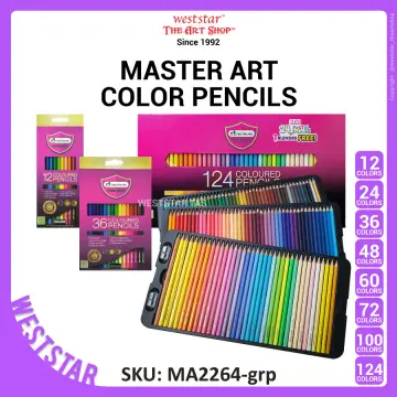 Box Set Masterart 124 Coloured Pencils Colors Coloring Drawing Art