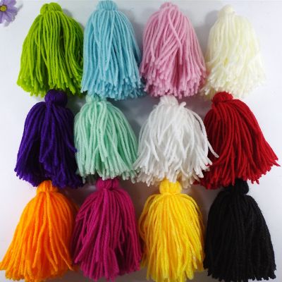 【cw】 10cm 6 Pcs Large Wool Tassel Sling Color Pendant Chinese Antique Accessories ！