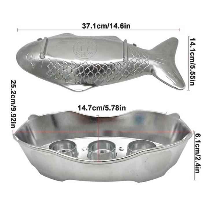 จานรูปปลา-hot-pot-set-fish-plate-shape-aluminium-hot-pot-set-thai-style-fish-plate-shape-metal-serving-trays-for-outdoors