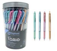 Elephant ปากกา ปากกาลูกลื่น ตราช้าง รุ่น Drift TORIO หัวปากกา 0.7 mm. สีด้ามพาสเทล 50 ด้าม