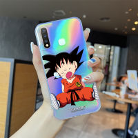 Volans เคสโทรศัพท์ Vivo Y02 Y16 Y22S Vivo Y22 Y19 Y76อนิเมะ5G (มังกร) การ์ตูน Son Goku เคสโทรศัพท์สลายเลเซอร์สีรุ้งโปร่งใสขอบบางเฉียบ TPU นุ่มมากเคสกันกระแทกมีสีสันบัตรเลเซอร์ในตัว