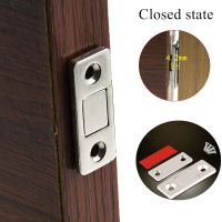 【CW】 1set Stealth Magnetic Door Stopper Punch-free Doorstop Latch Closed Closer Ultra Thin Wardrobe Catch Hardware