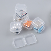 100Pcs Mini Square Boxes Transparent Plastic Jewelry Storage Case Finishing Container Packaging Storage Box for Earrings Rings