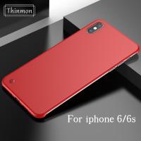 Thinmon สำหรับ iPhone 6 6s ฝาครอบสีลูกอมบริสุทธิ์ไร้ขอบ Ultra Matte Hard PC COVER