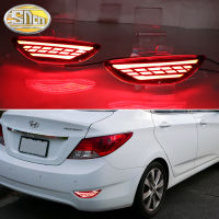 3-In-1ฟังก์ชั่น LED Reflector โคมไฟหมอกด้านหลังกันชนไฟเบรคไฟเลี้ยวสำหรับ Hyundai Accent Sedan 2012 - 2016 Solaris