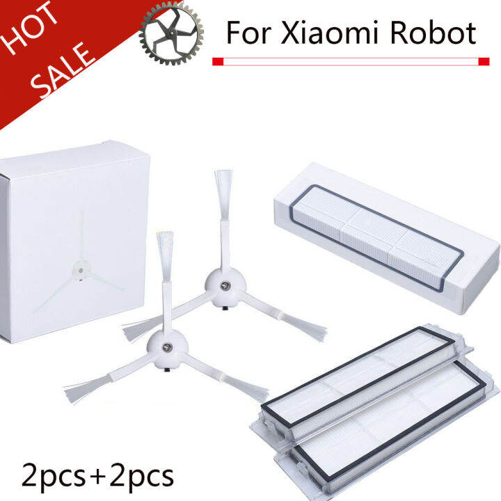 ที่มีคุณภาพสูง2-x-แปรงด้านข้าง2x-hepa-กรองสำหรับ-xiaomi-สูญญากาศ2-roborock-s50-xiaomi-roborock-xiaomi-mi-หุ่นยนต์