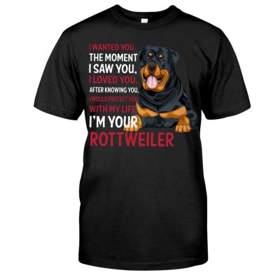 Animal Cotton T-Shirts Rottweiler Printed Men Clothing Fashion Tee Shirts Unisex Funny Women Black Pure Cotton Tops