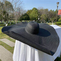 20/25/30CM Wide Brim Oversized Beach Hats For Women Large Straw Hat UV Protection Foldable Sun Shade Hat