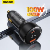 Baseus ที่ชาร์จแบตในรถ USB PD 100W ชาร์จเร็ว4.0 QC4.0 QC3.0ประเภท C USB ชาร์จเร็วสำหรับโทรศัพท์มือถือ