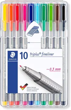 STAEDTLER Triplus FIBRE Pens: 6x Fineliner 0.3mm - Brilliant BRIGHT  Colours!